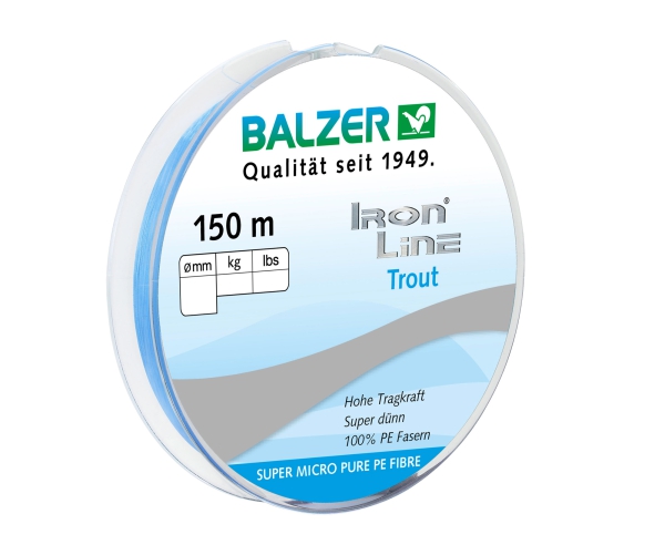 BALZER Iron Line Trout - blau - 0,06mm 4,1kg - 150m - Forellenschnur für UL - Kopie